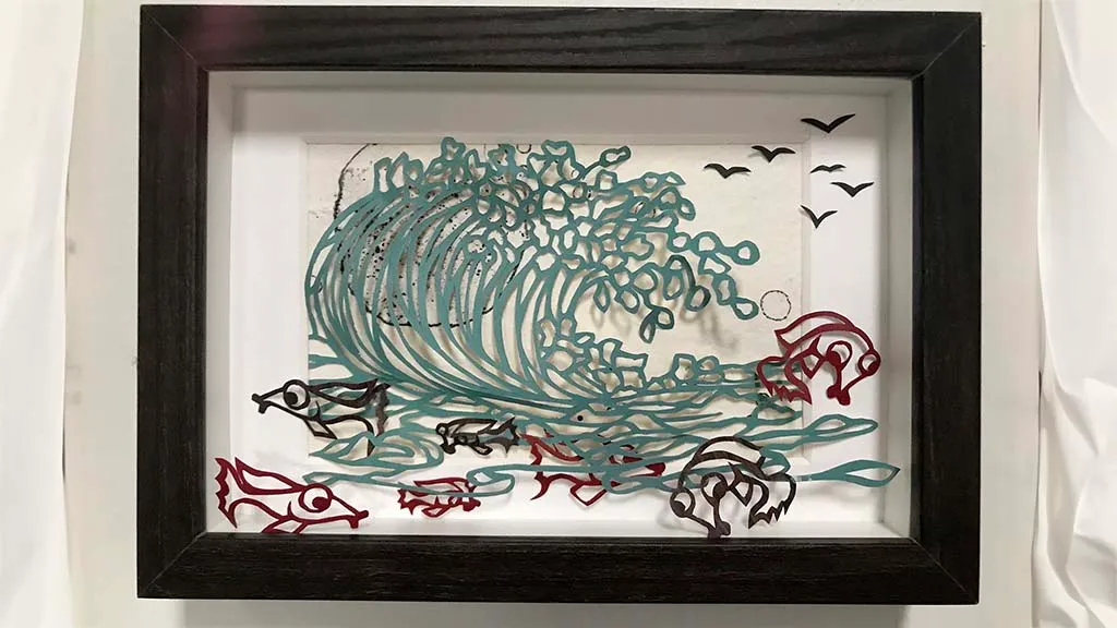 The work "wave" by artist Karen Engholm Jensen