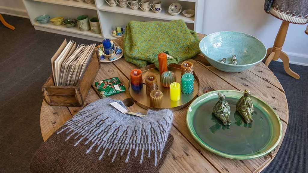 Table with art at Galleri Øst