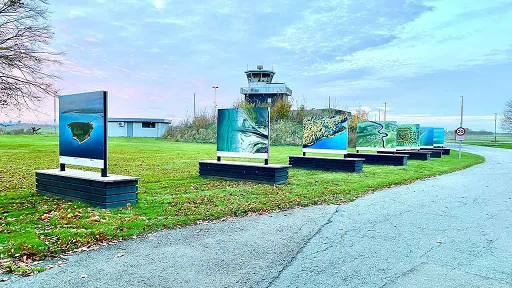 Aerial art by photographer Jesper Larsen at HCA Airport