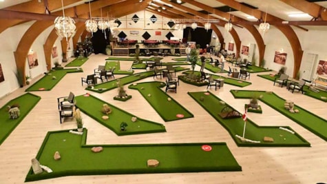 Oversigt over alle minigolf banerne indenfor i Bogense