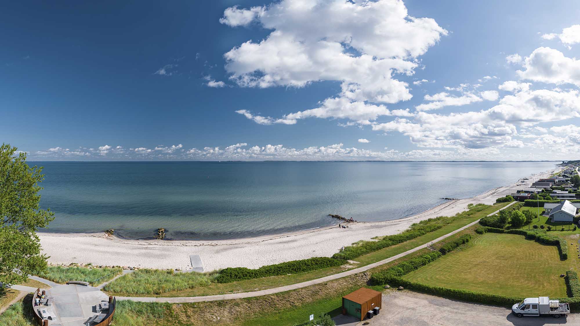 Panorama of Hasmark Beach in summertime