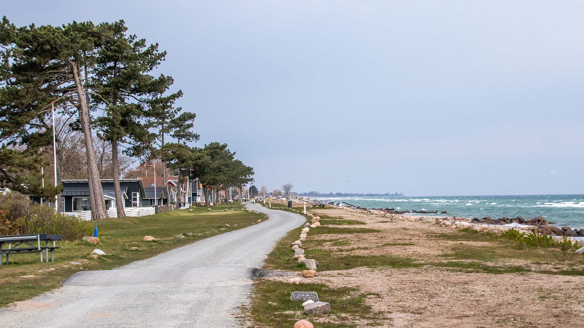 The Halshus holiday houses along Hofmansgave Beach