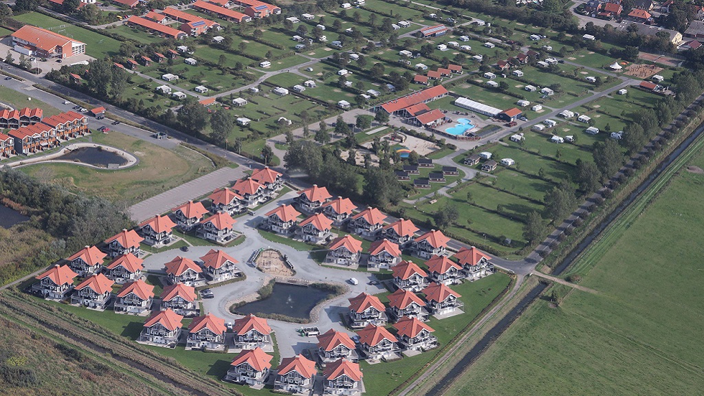 Aerial photo of the entire campsite First Camp Bogense