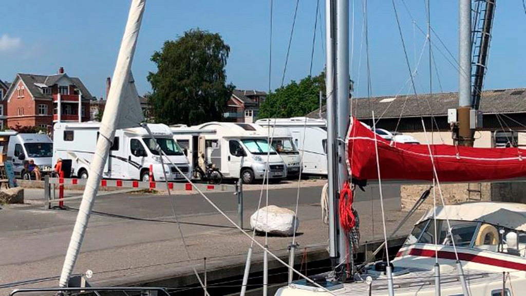Autocamperplads i Nyborg Marina