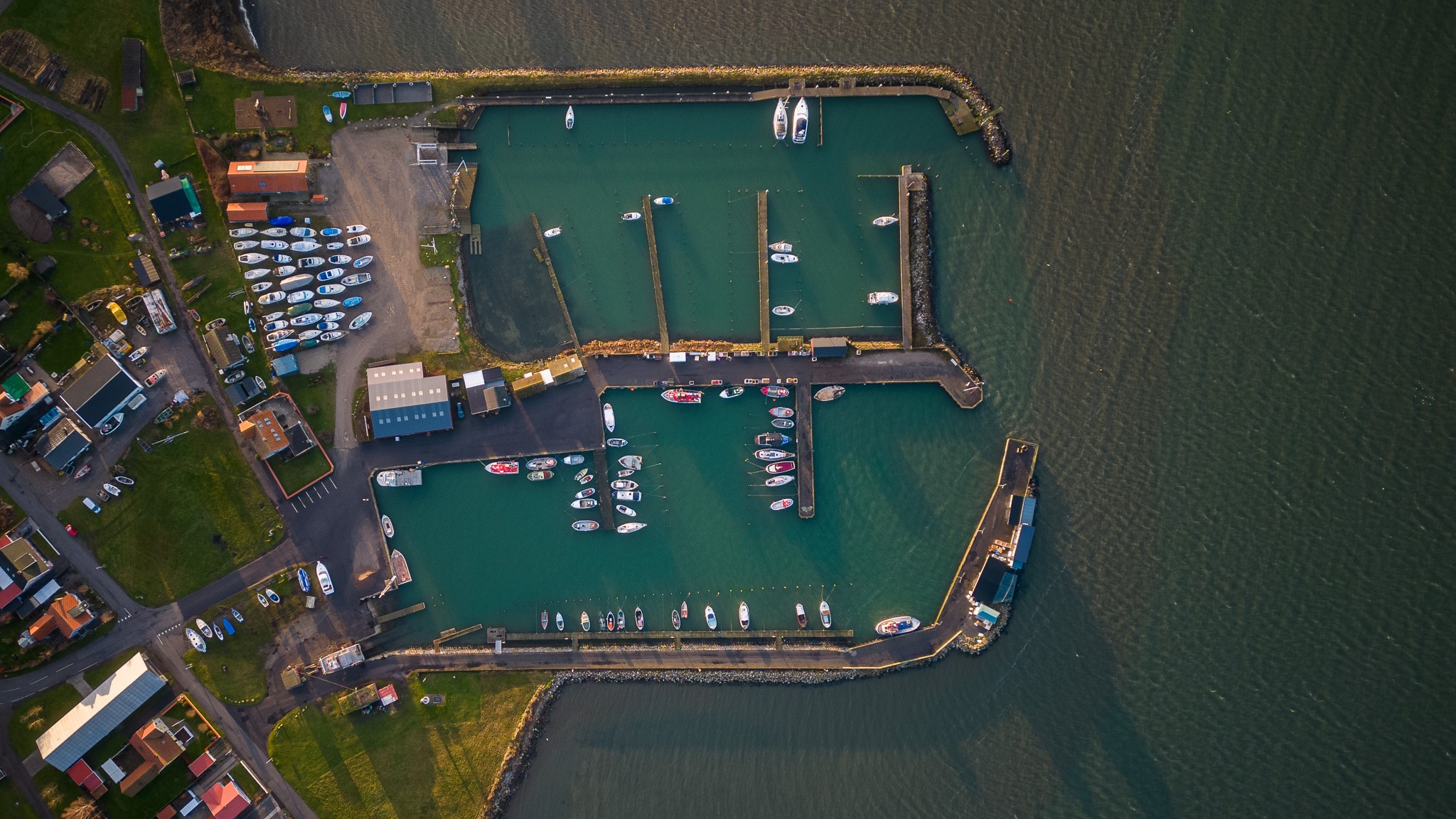 Drone view of Langø Habour