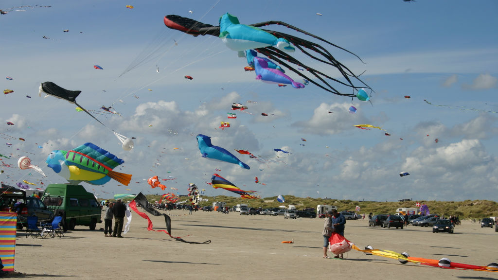 Kites of all sizes on Fanø beach