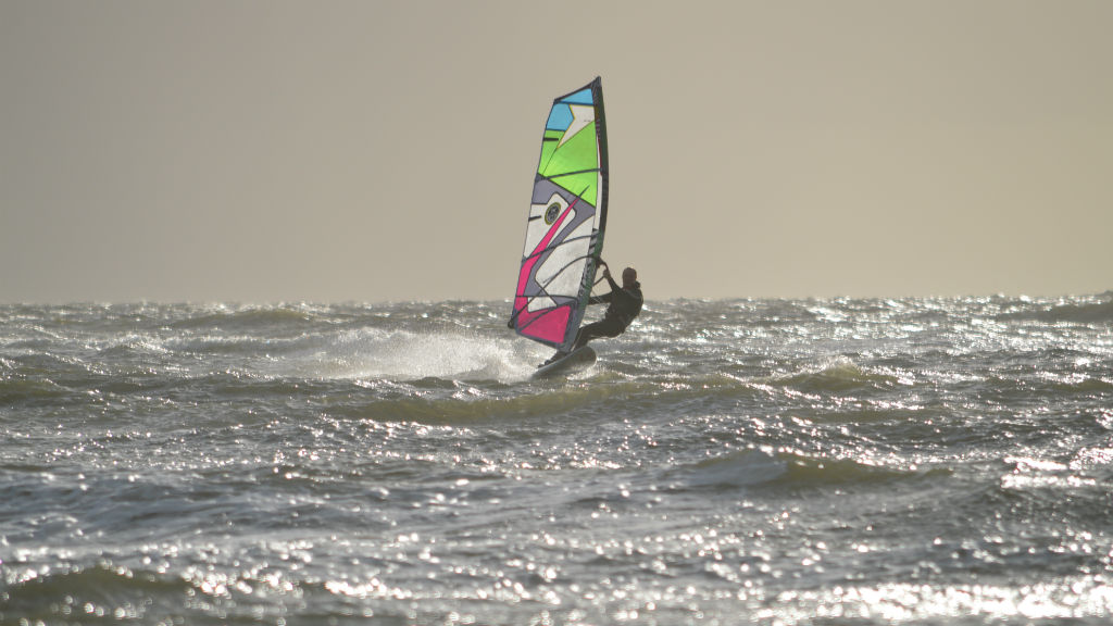 Surfing in the water on Fanø