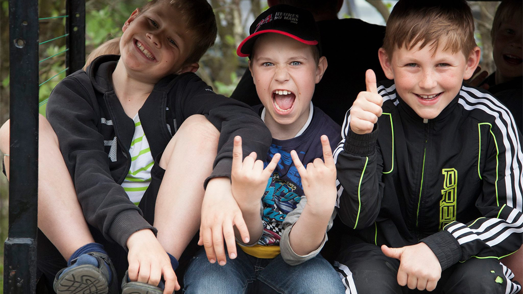 Three boys at the campsite