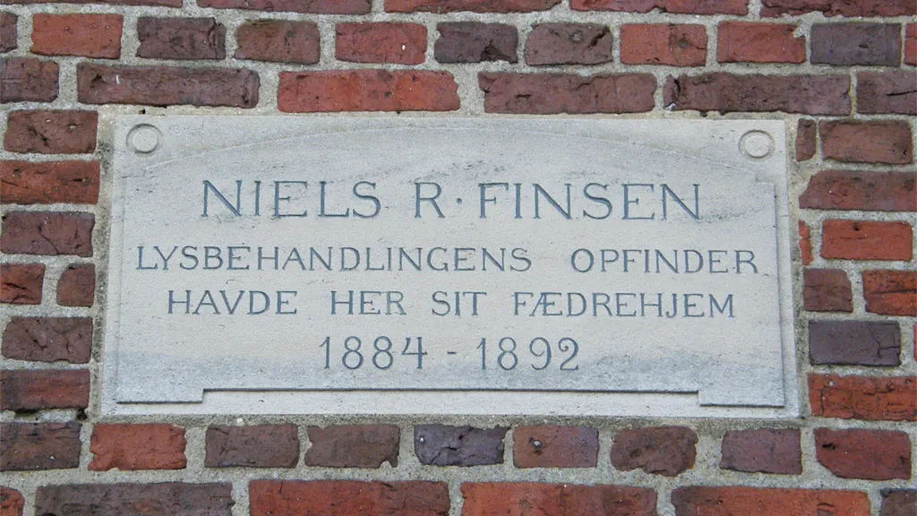 Memorial board for Niels Ryberg Finsen