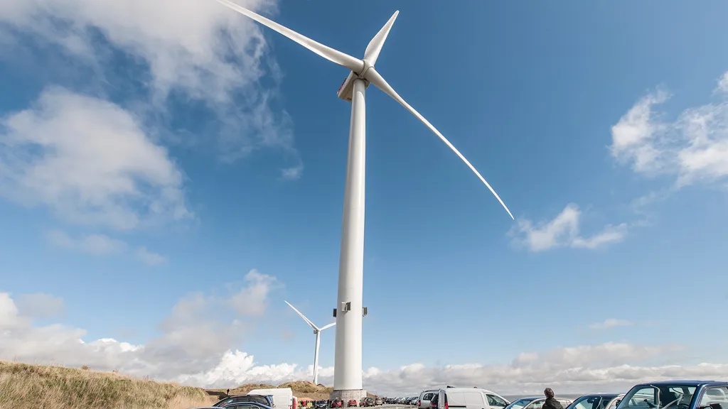 Huge wind turbines at Måde