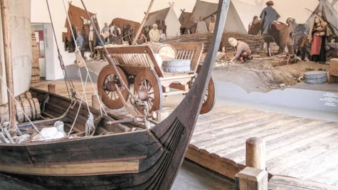 Viking boat in the exhibition at Ribe's Vikings