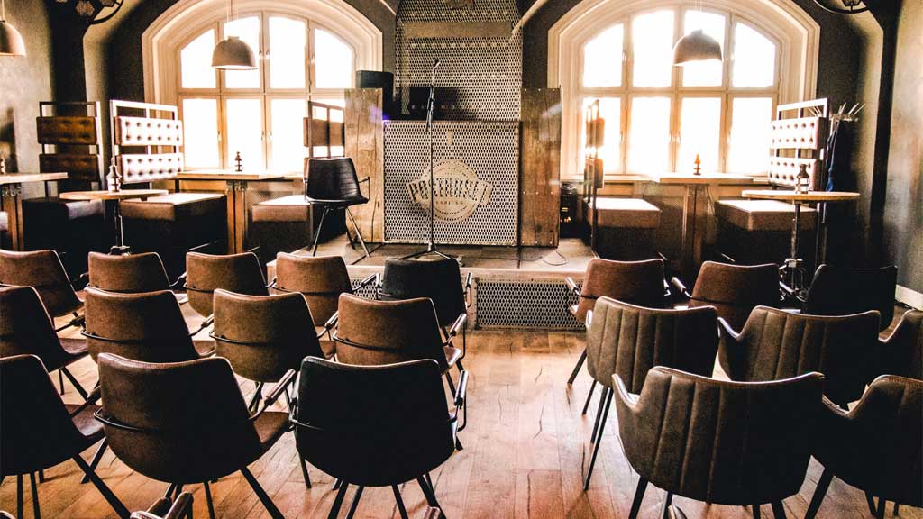 Chairs set up for lectures at the Post Office