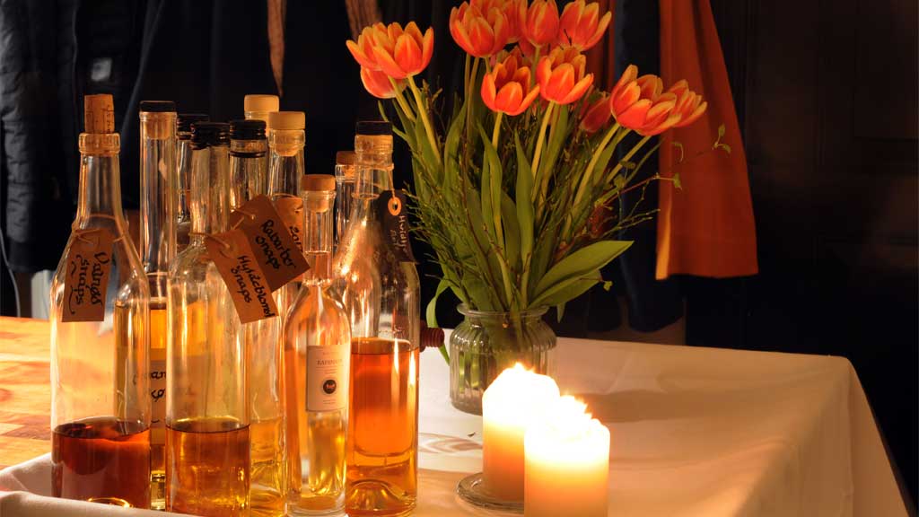 To lys på et bord på Sælhunden