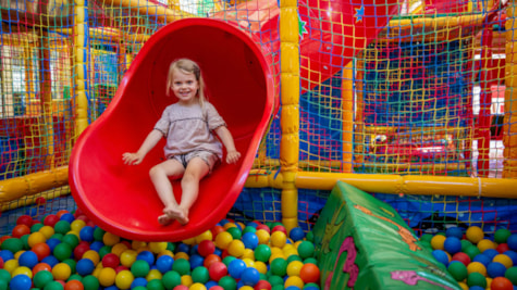 Slide in the playground at Rødgaard Camping Fanø