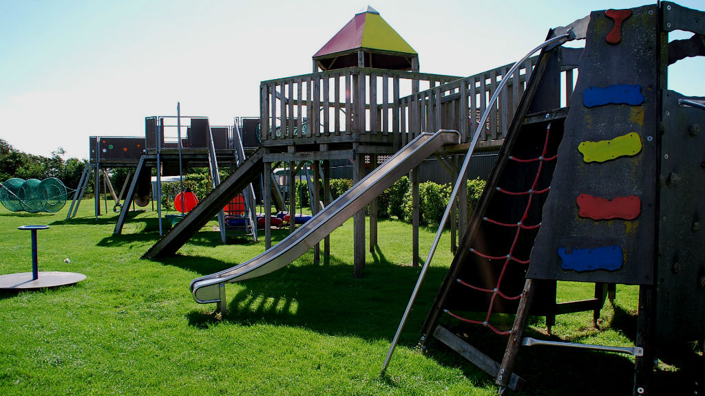 The playground at Rødgaard Camping on Fanø