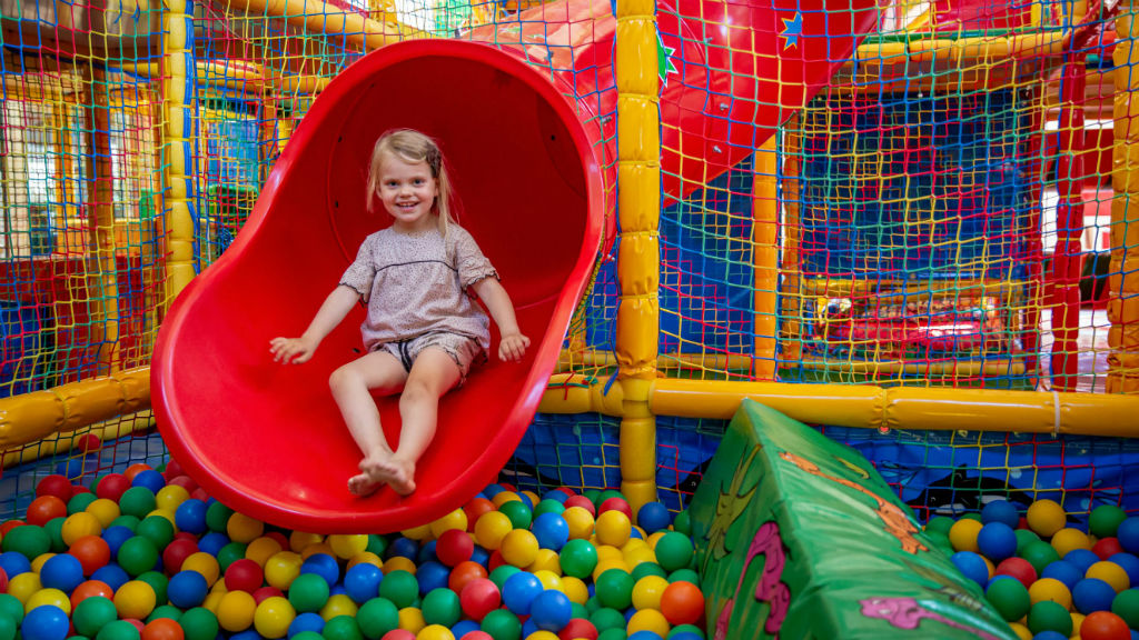 Slide in the playground at Rødgaard Camping Fanø