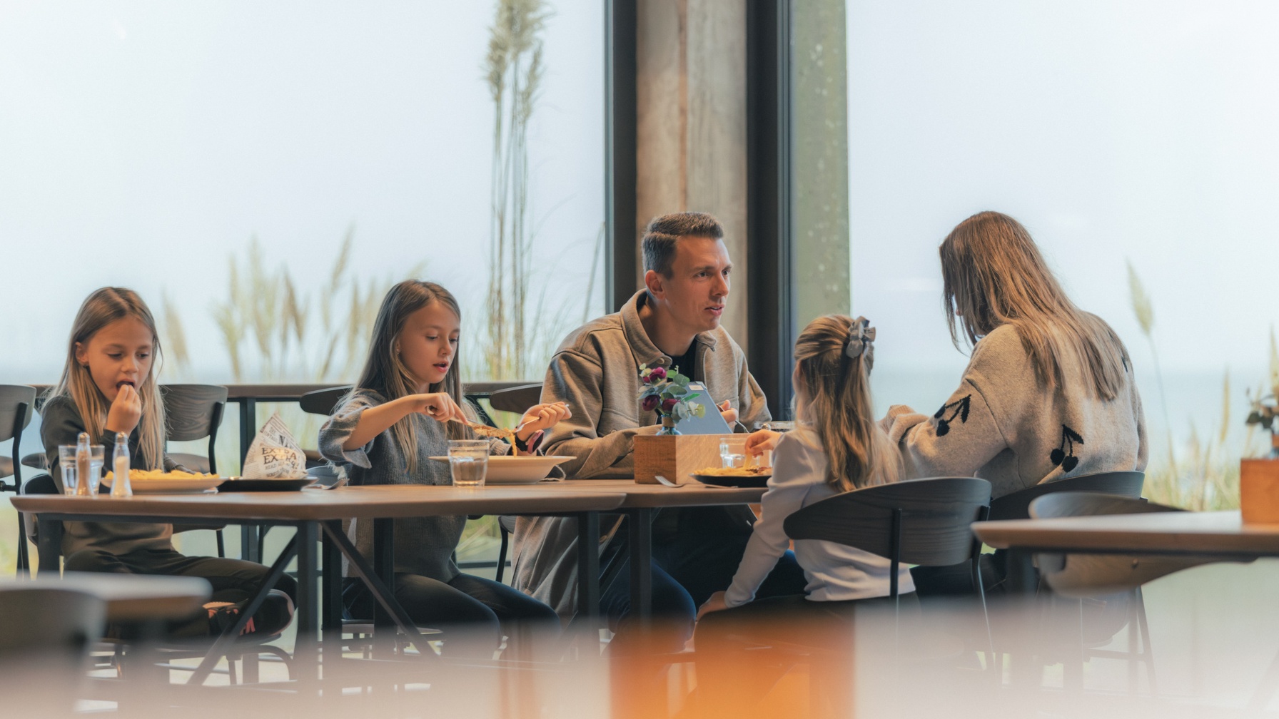Meal at a café table