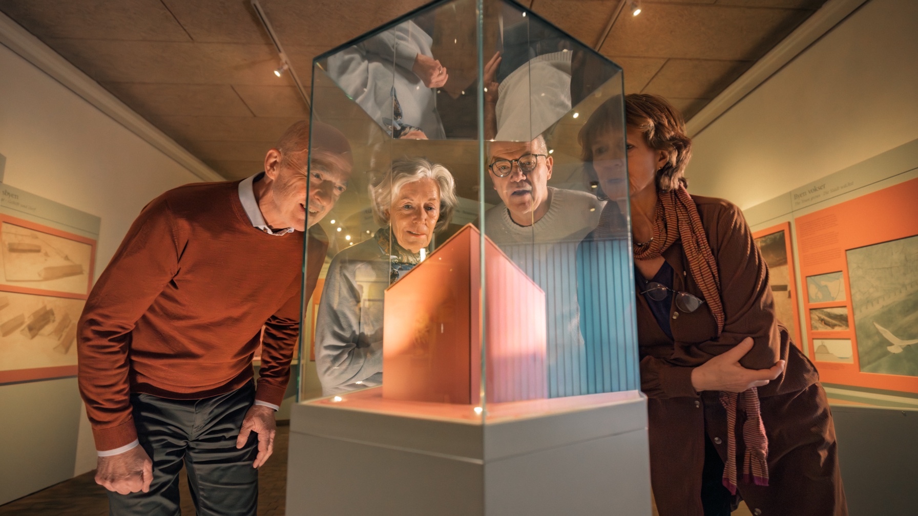 Visitors at a display