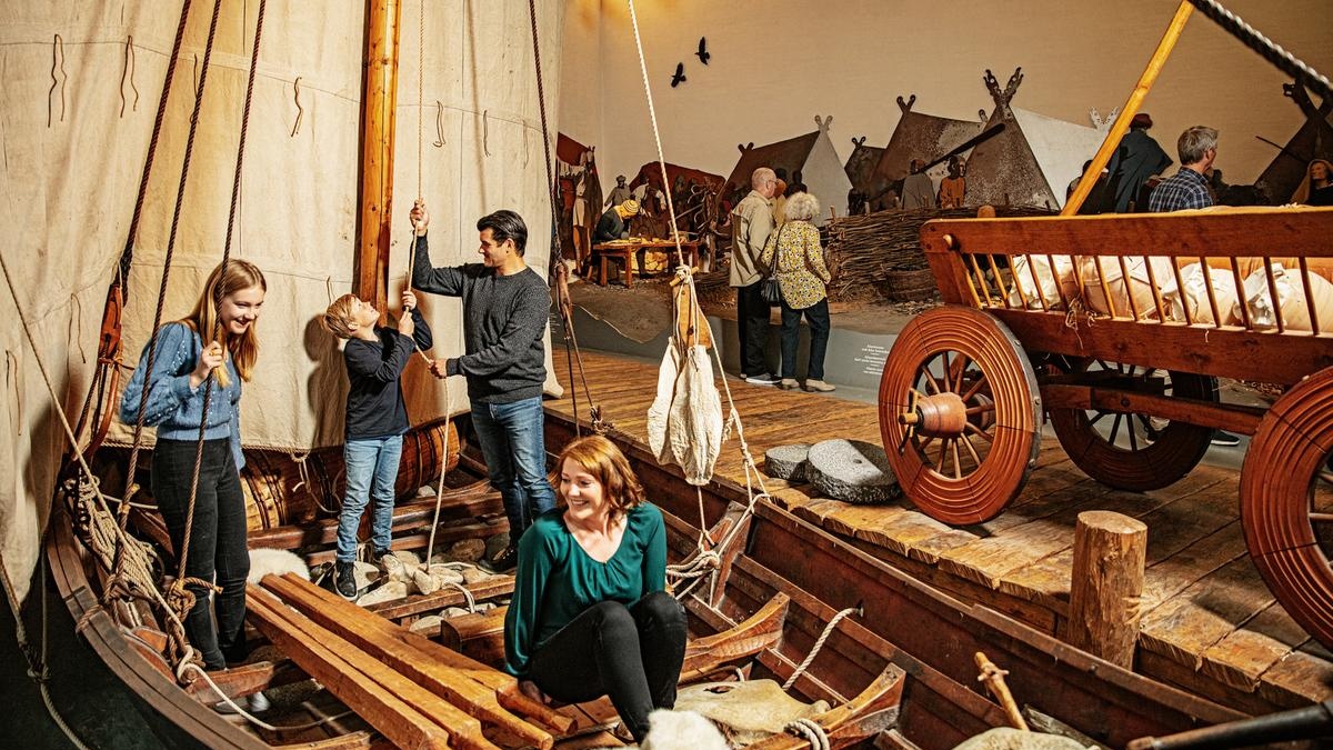 Viking ship in a museum