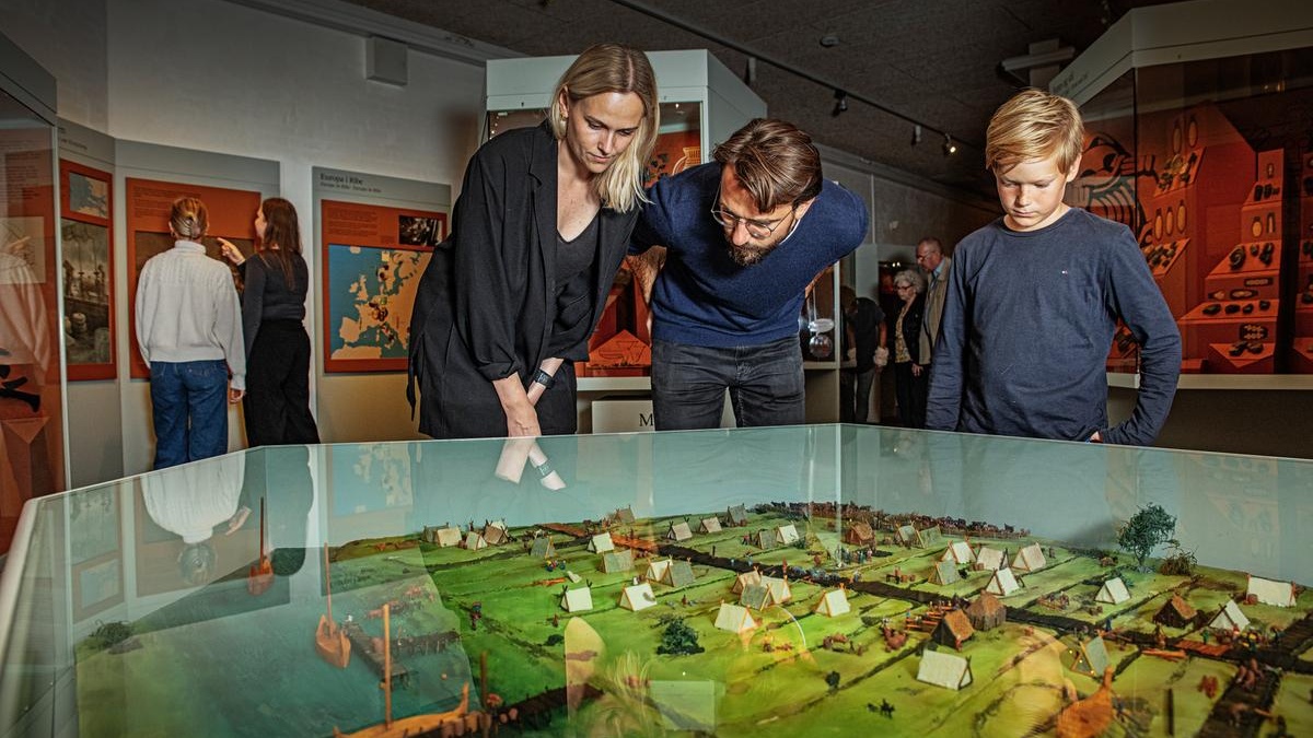 Viking model at a museum