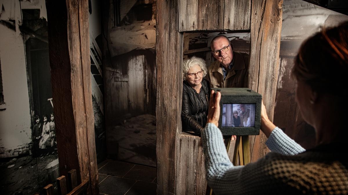Two people in a frame