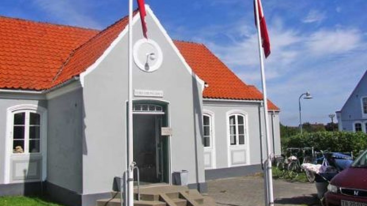 House with Danish flags