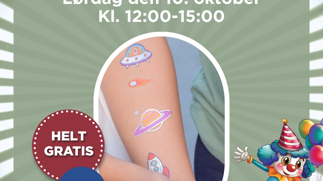 Få en sej glitter tattoo – helt gratis!