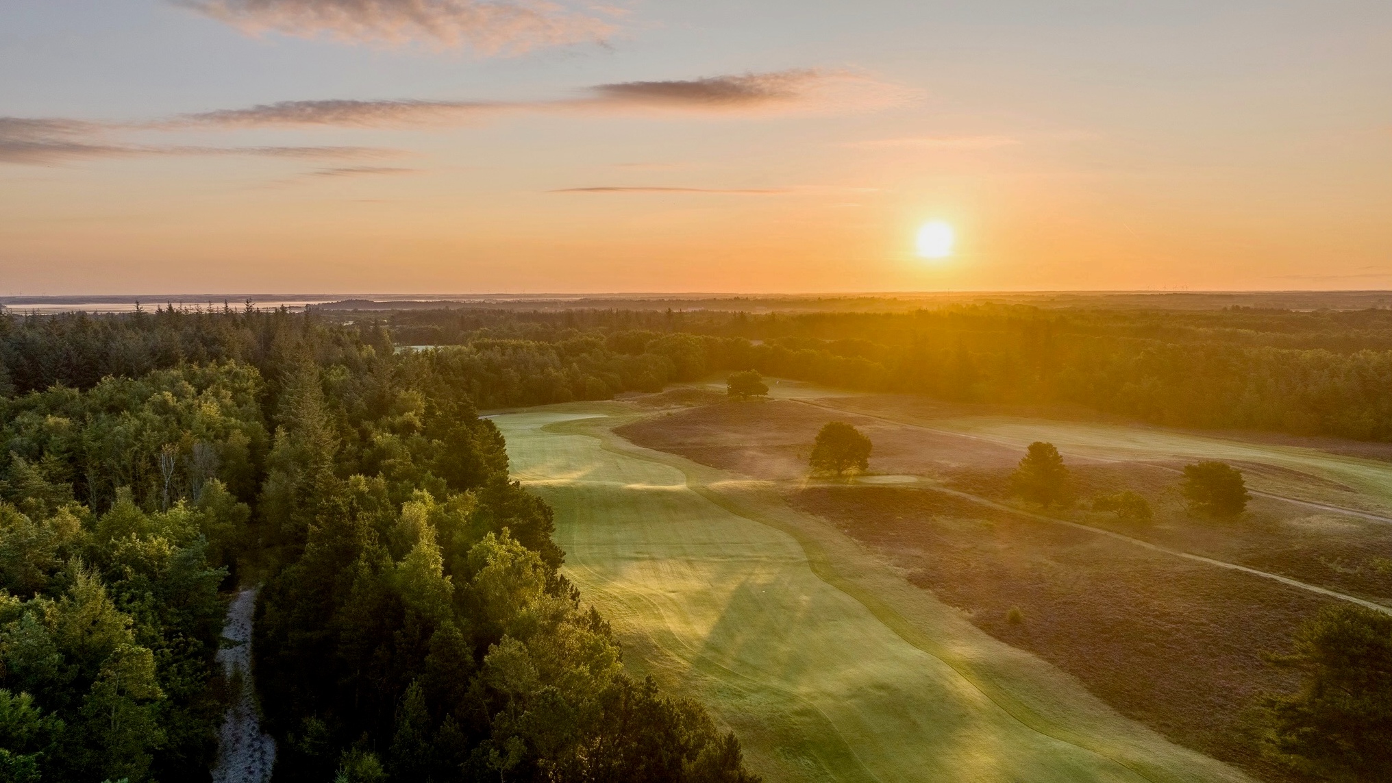 Sunrise over golf course