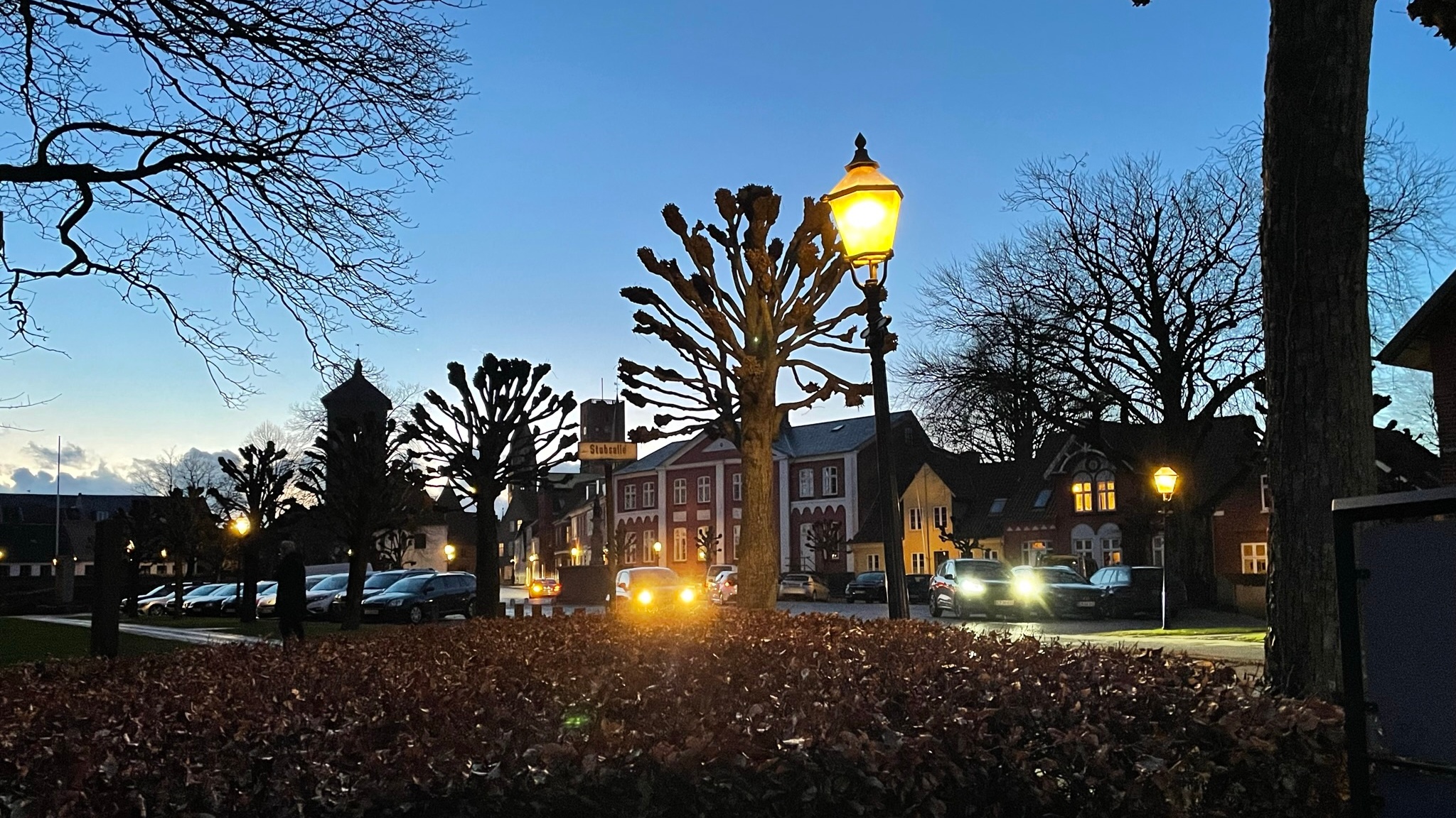 Streetlights at dusk