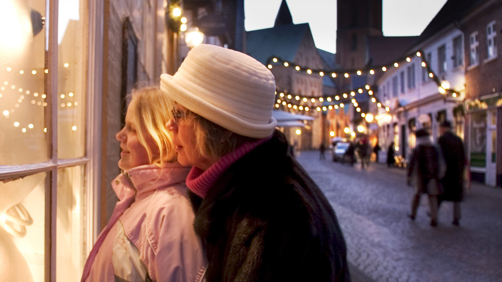 Einkaufen in der Weihnachtsstadt Ribe