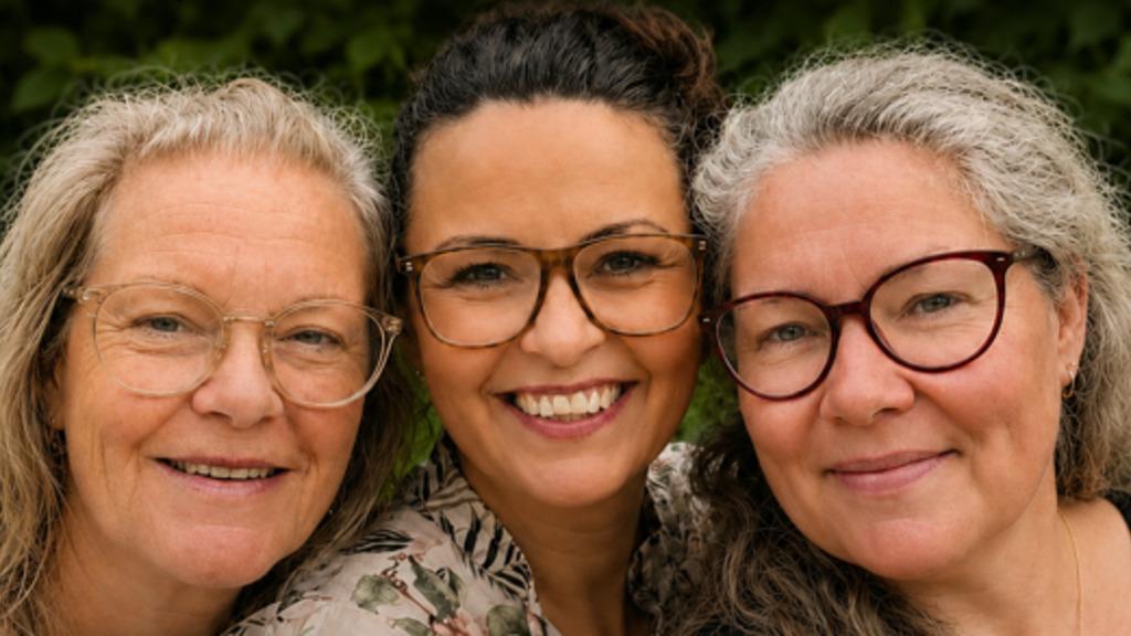 tre smilende kvinder