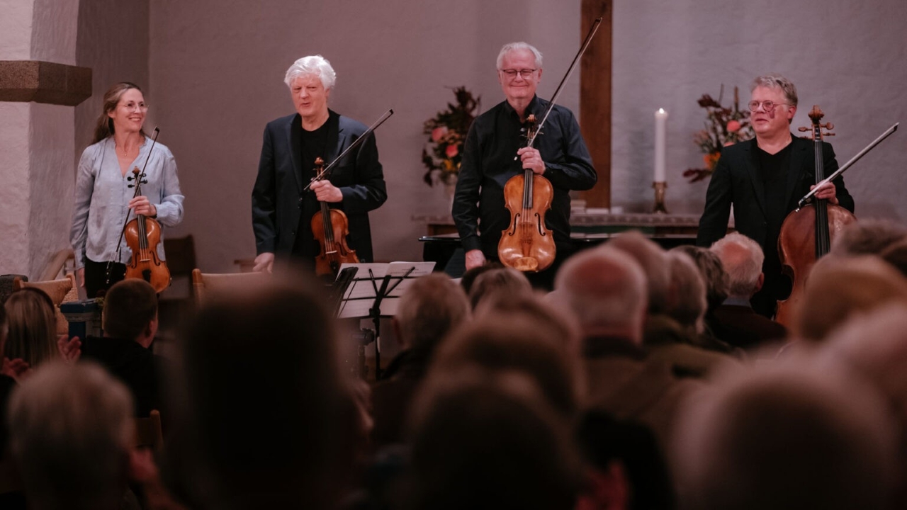 Streichquartett erhält Applaus bei der Hvide Sande Masterclass