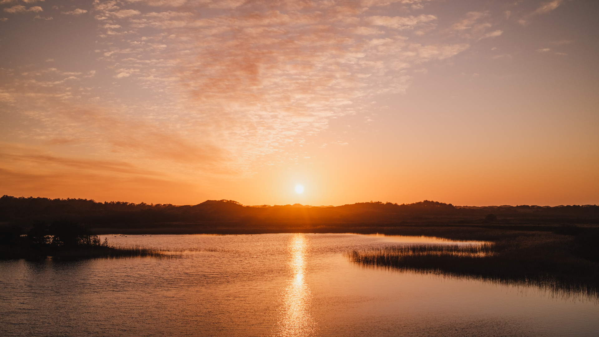 Sunset over Grærup Langsø