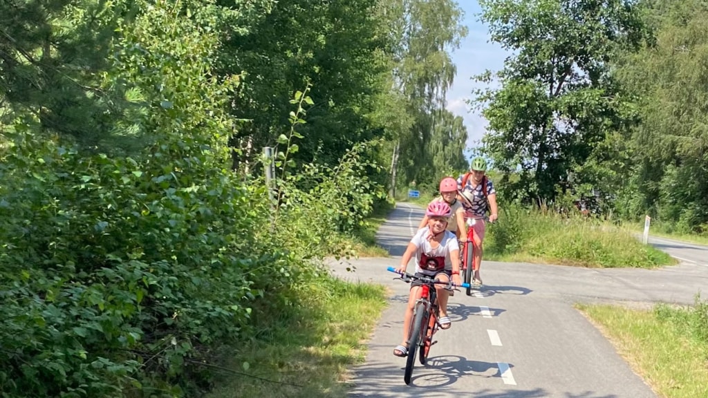 Familien Dolleris & Mikkelsen på cykelferie på Samsø.