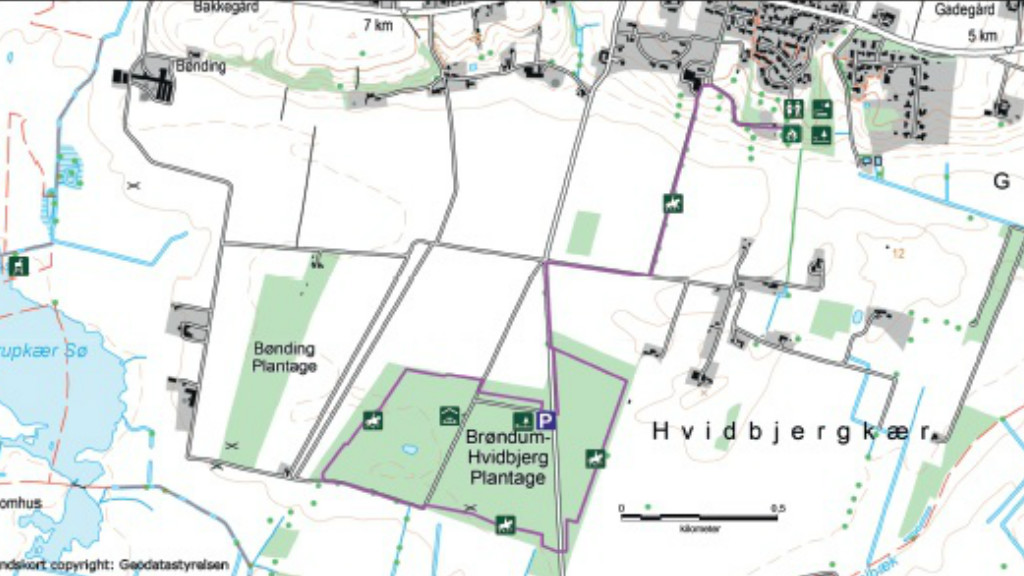 Reitroute Brøndum - Hvidbjerg Plantage - 4,5 km
