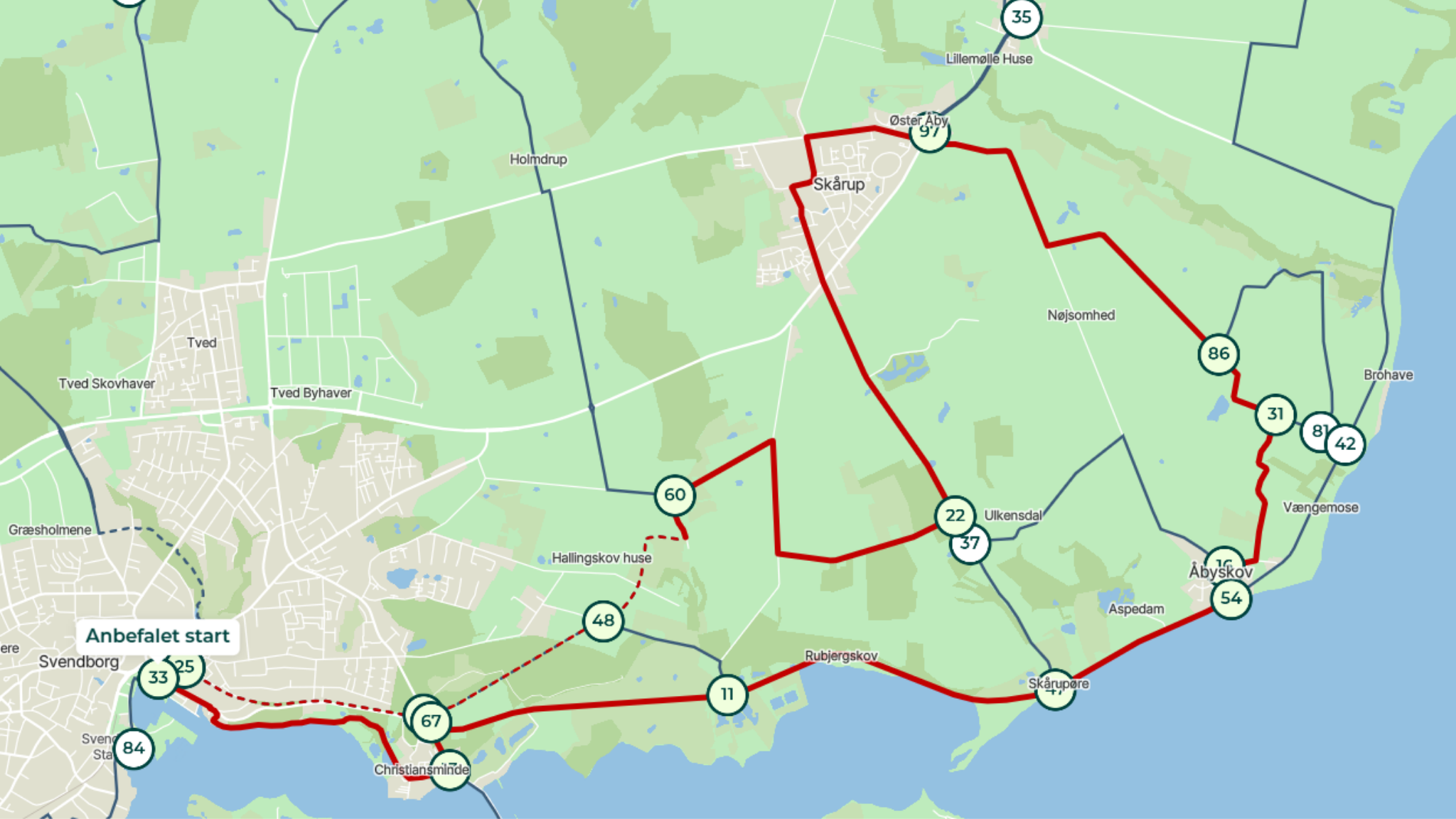 cykelrute kort