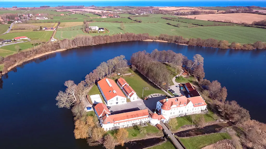Winter photo of Nordborg Castle grounds on the island of Als