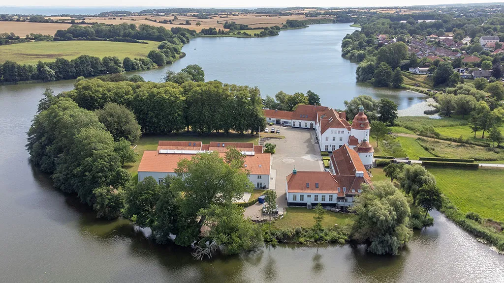 Summer photo of Nordborg Castle grounds on the island of Als