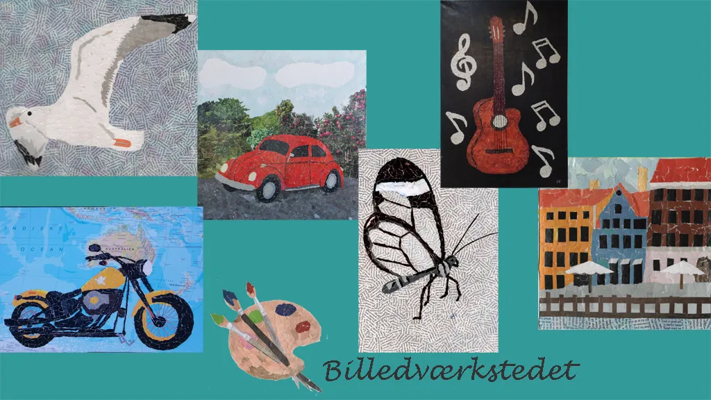 Beautiful paper collages by Ruth Søe in Sønderborg on the island of Als