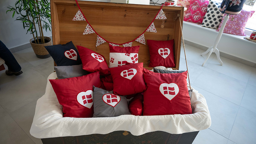 Die Kissentruhe bei Fra Denise in Nordborg auf der Insel Als