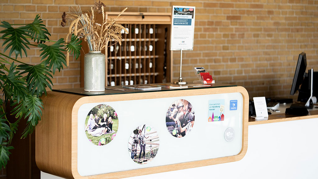 Der Rezeption im Hotel Nørherredhus in Nordborg auf der Insel Als