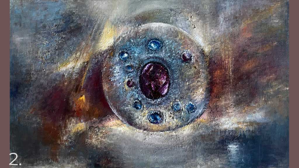 Painting by Dea Enna - a cosmic being from space