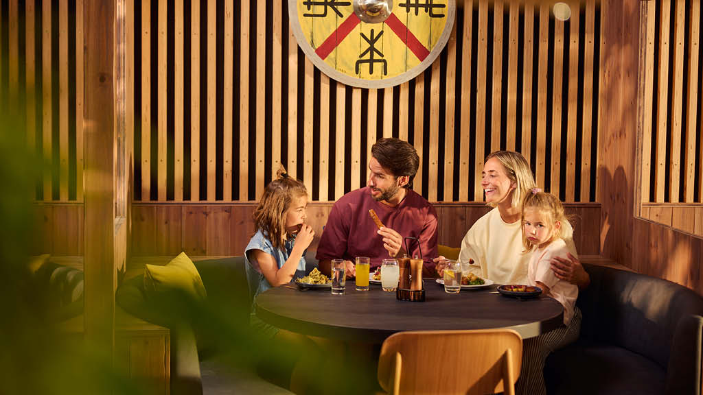 Enjoying a meal at Center Parcs Nordborg Resort on the island of Als
