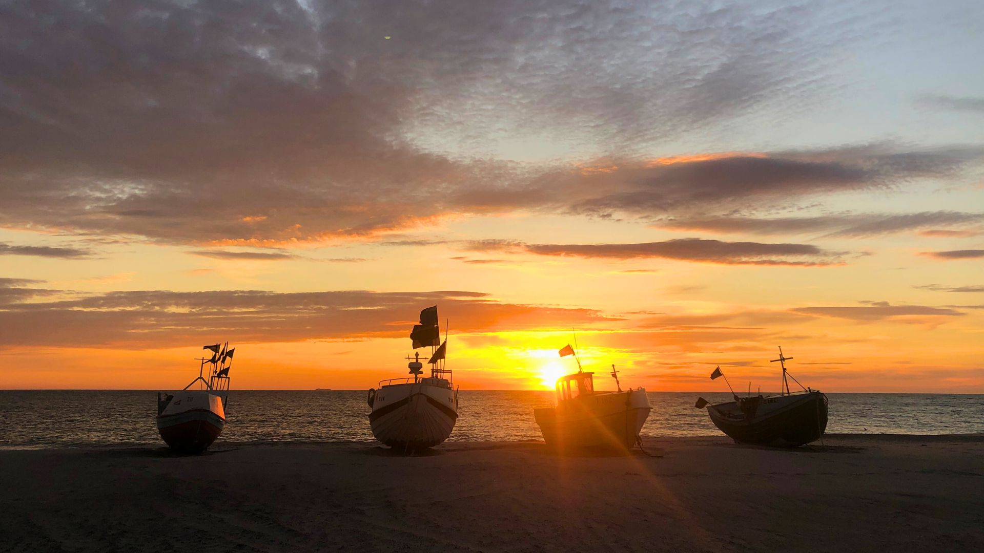 Solnedgang ved Stenbjerg Landingsplads