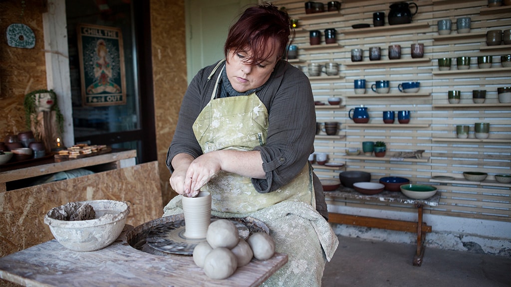 No Stress Pottery keramikværksted på Strynø