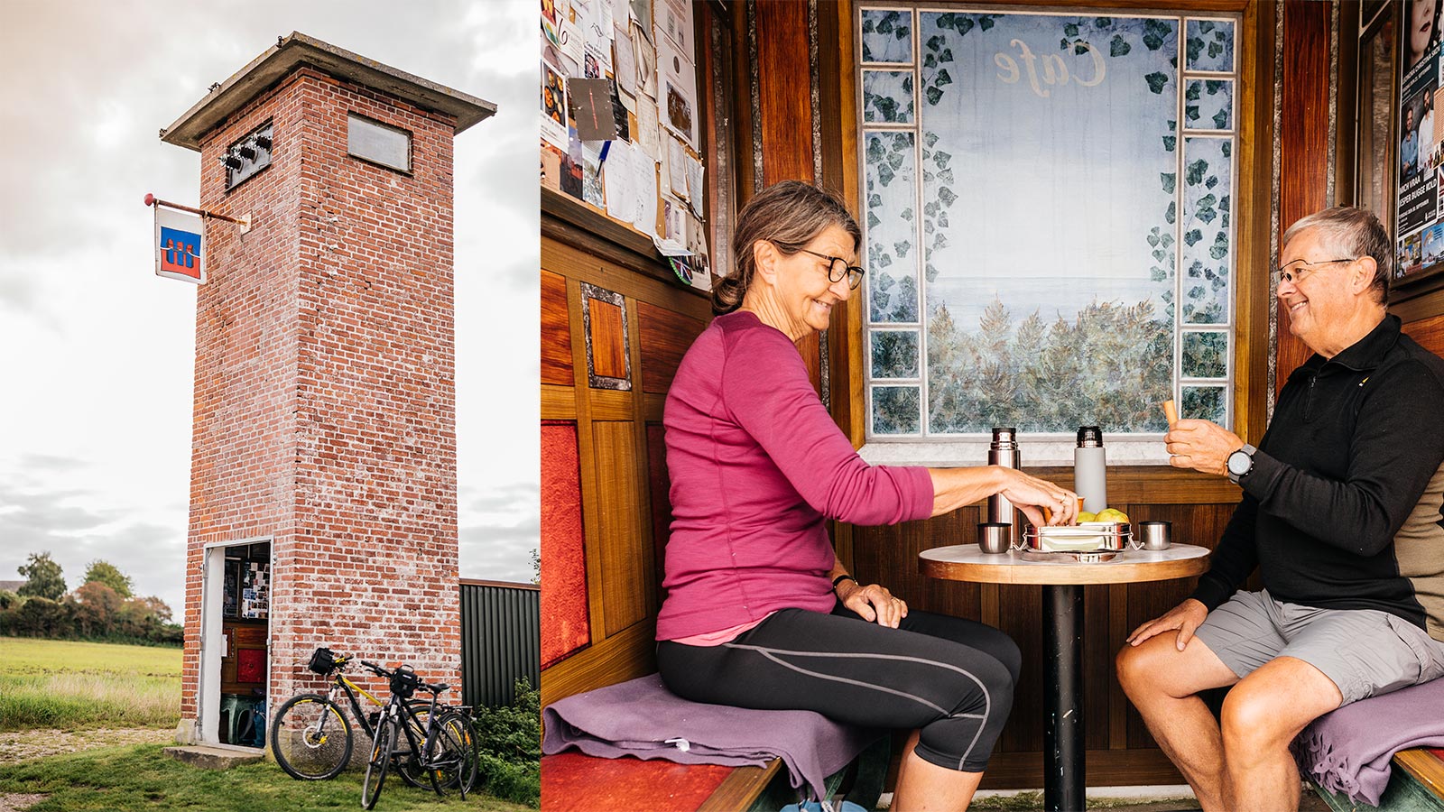 Kunsttåtnet med værket Tænkepause, byder på en hyggelig lille cafe på Langeland