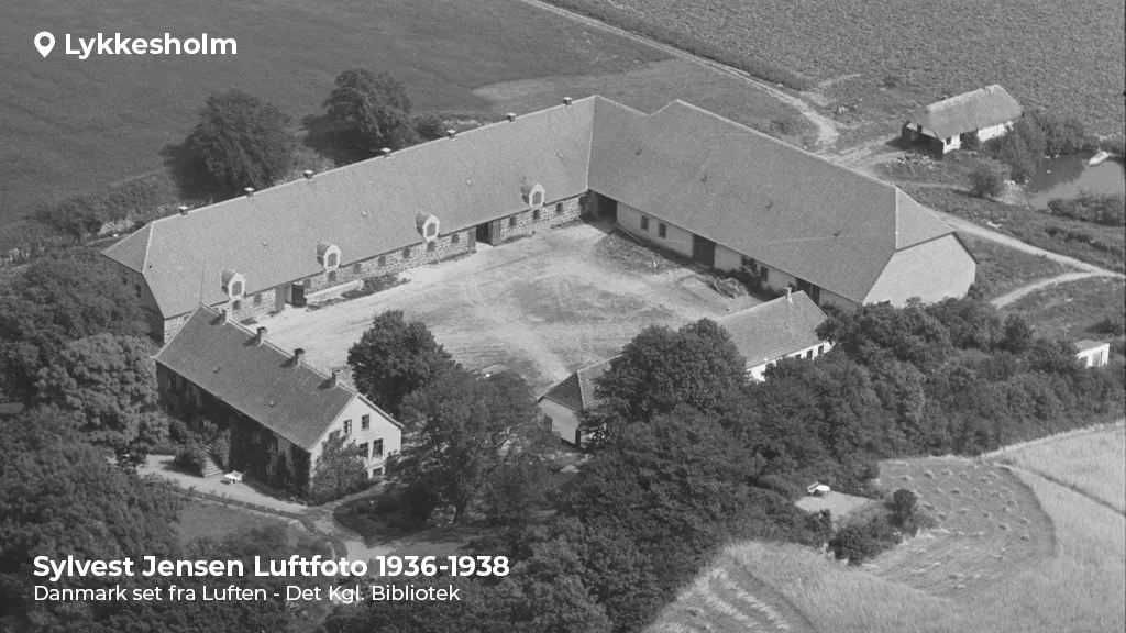 Luftfoto Godset Lykkesholm på Sydlangeland