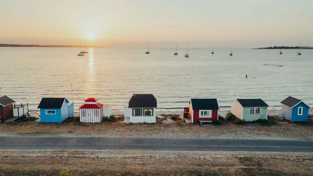 Badehusene på Vesterstrand