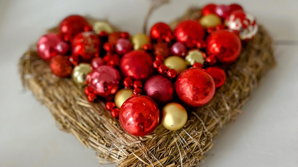 Red Christmas baubles