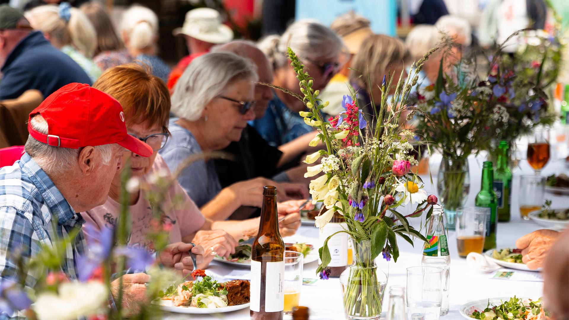 Long table lunch featuring local produce at Torvet in Rudkøbing